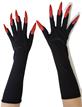 長指甲手套-黑底紅指甲(袖套)