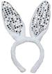 兔耳頭箍-型8(白底亮片銀耳)
